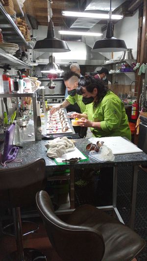 plating in the kitchen at The Culinary Alchemists in Nuevo Arenal