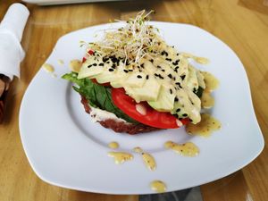 Mushroom toast at The Culinary Alchemists in Nuevo Arenal