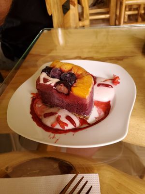 Fresh raw fruit dessert at The Culinary Alchemists in Nuevo Arenal