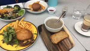 The food is very good. Today food order is😄middle eastern Avocado toast, truffled mushrooms Swiss Burger, Kids set Burgers, coffee Hazelnut N Tiramisu all Vegan  #Veganuary at SIN - Prive - Jewel  in East Singapore