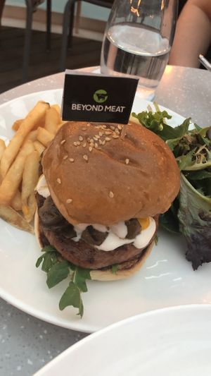 truffled mushroom swiss plant-based burger $21 at SIN - Prive - Jewel  in East Singapore