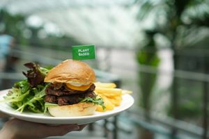 Privé papa plant based protein burger at SIN - Prive - Jewel  in East Singapore
