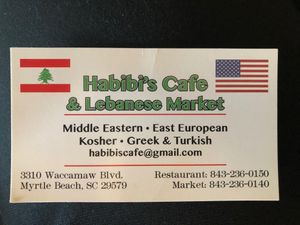 Family run vegan friendly with several menu options. Market attached to restaurant has imported items from around Middle East. Was VERY pleased by food and prices.  at Habibi's Cafe and Market in Myrtle Beach
