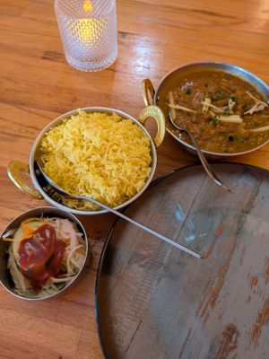 #30: Decent. Not that much flavor. Except sometimes big pieces of ginger. 3/5 at Moghul in Berlin