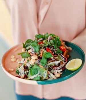 vegan sesame waffle :) at Yum Yoga & Café in Copenhagen