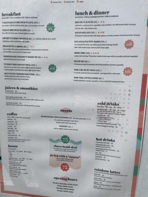 Menu   at Yum Yoga & Café in Copenhagen
