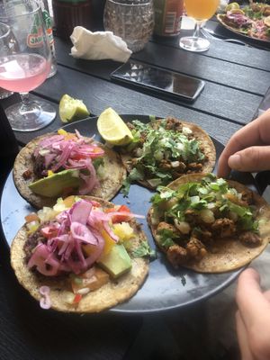The two types of vegan tacos  at Tacopop in Copenhagen