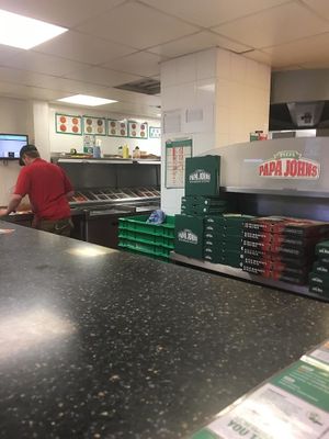 Inside shop at Papa John's in Chatham