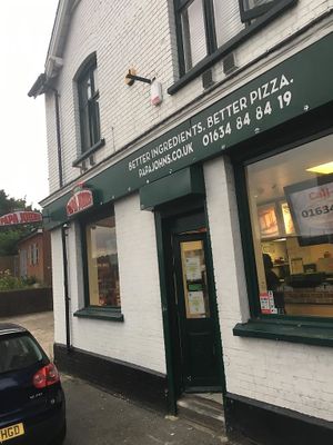 Outside shop on New Road at Papa John's in Chatham