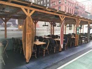 Outdoor seating  at Playa Betty's in New York City