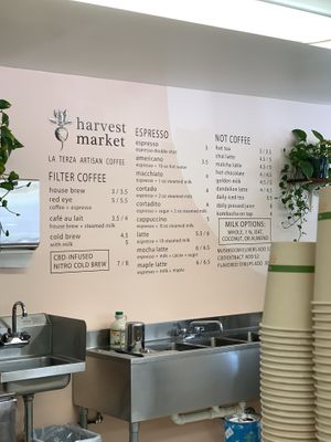 Cafe menu September 2024  at Harvest Market in Milford