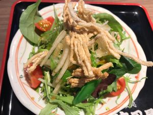 yummy salad  at Sobadokoro Shojiya in Yamagata