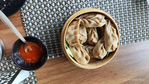 Ragi momos at Loving Hut - Vegan Paradise in Gurgaon
