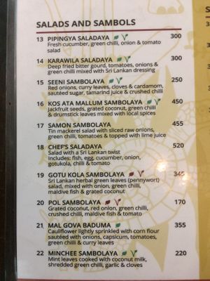 Menu at Upali's by Nawaloka in Colombo