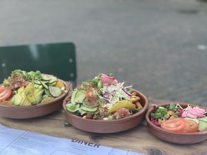 Nacho’s, Kapsalon and Beet salad. Picture of earlier in the year, check their website for the current menu ;) at Bistro Calypso in Eindhoven