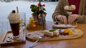 Ice coffee (affogato) and cheese cake (cashew) at Bistro Calypso in Eindhoven