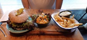 'Real' meat burger at Bistro Calypso in Eindhoven