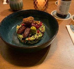 Bulgur Salad with Falafel and dates   at Bistro Calypso in Eindhoven