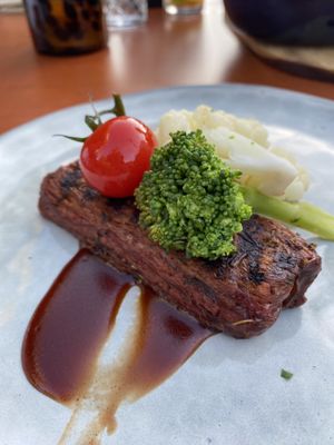 The bavette. It comes with fries and salad  at Bistro Calypso in Eindhoven