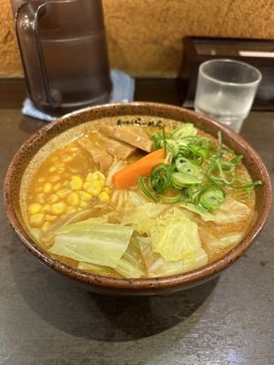 Spicy (not really) miso ramen. Delicious!   at Shinbu Sakiya Ramen - 麺匠真武咲弥 in Tokyo