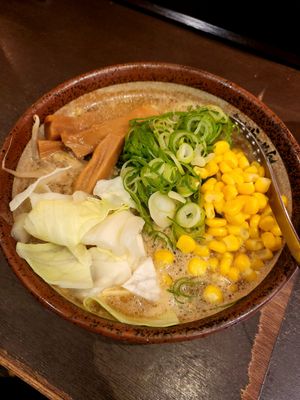 Vegan miso ramen at Shinbu Sakiya Ramen - 麺匠真武咲弥 in Tokyo