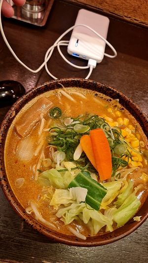 Spicy ramen at Shinbu Sakiya Ramen - 麺匠真武咲弥 in Tokyo