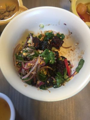 Crispy tofu. Delicious  at Suro Gastrobar in Valencia