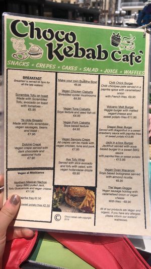 Menu at Choco Kebab Cafe in Bugibba