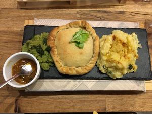 Pie and mash  at Choco Kebab Cafe in Bugibba