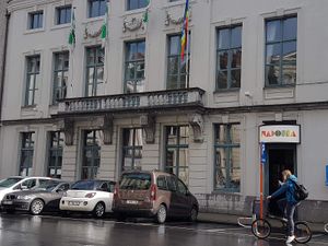 front of Madonna at Madonna in Ghent