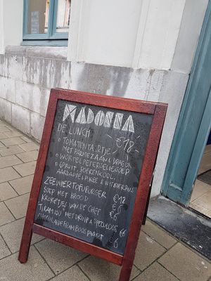 sign at entrance at Madonna in Ghent