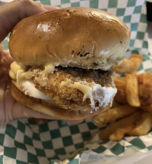 Delicious chicken sandwich   at Can't Believe It's Not Meat - Hyde Park in Chicago