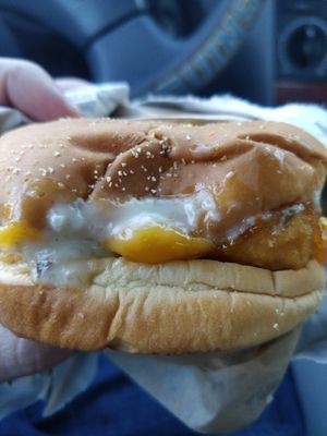 Fish sandwich at Vegan Picnic - Polk St in San Francisco