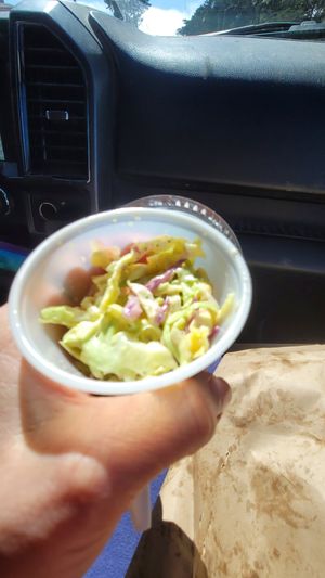 Side salad ..half of a sauce container. 2 bites was tasty lol at Vegan Picnic - Polk St in San Francisco