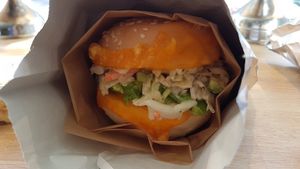 Bomb "cheese" Burguer at Vegan Picnic - Polk St in San Francisco