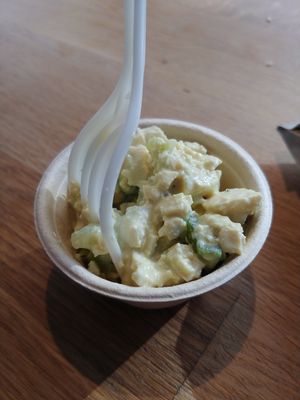 Sample 'Egg' Salad: Good but needed more depth, some onions or mustard to bring out the flavor more at Vegan Picnic - Polk St in San Francisco