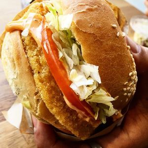 The Crispy Chicken Sandwich at Vegan Picnic - Polk St in San Francisco