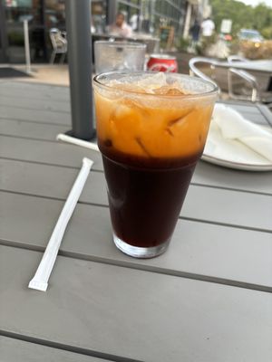 Thai iced tea with coconut milkk  at Chimm in Charlottesville