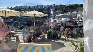 View from our table  at She Sells in St Austell