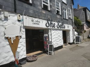 Café front at She Sells in St Austell