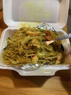 Shanghai vermicelli (no egg) with veggie shrimp and veggie sweet & sour pork  at General Thai Chinese Cuisine & Vegetarian in Aurora