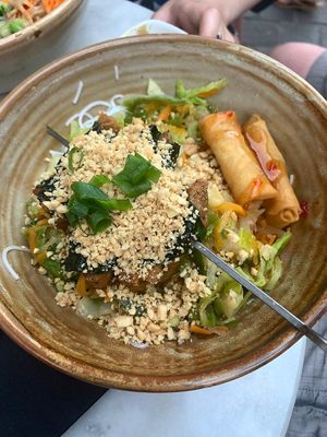 Lins Noodle Bowl and spring rolls at Liu Lin in Brussels