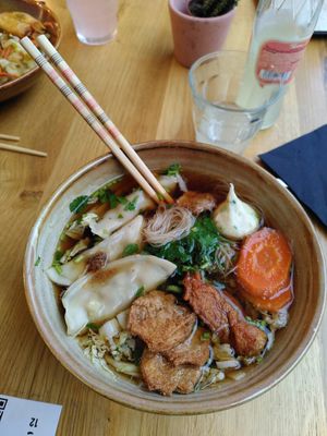 The "Joyful Taiwan" noodle soup. The soy bits are amazing. at Liu Lin in Brussels