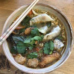 Heart warming noodle soup  at Liu Lin in Brussels