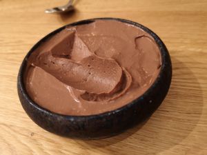 Dessert vegan choco mousse at Liu Lin in Brussels