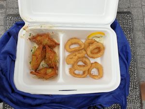 Dumplings and calamari at Liu Lin in Brussels