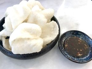 Prawn crackers  at Liu Lin in Brussels