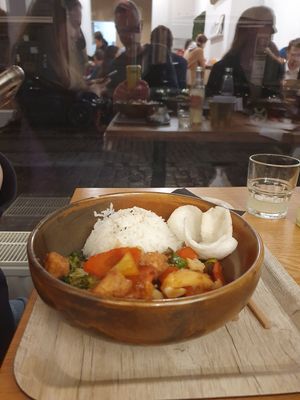 Vegies with rice at Liu Lin in Brussels