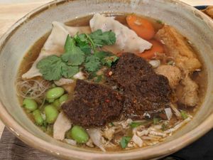 Delicious soup and that fake beef was wow! at Liu Lin in Brussels