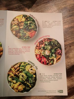 Menu card side 2 at Rå Bowls & Juices in Groningen